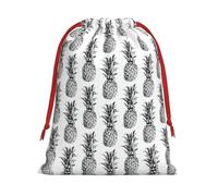 Zhuanyun Tropical Theme Pineapple Fruit Pattern Plush Drawstring present bag for Halloween - fit for Christmas, promotions, annual ceremonies