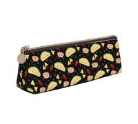 Zhuanyun Tuesday Party print Triangle Leather Stationery Storage Bag Multi-Functional Cosmetic Bag, Everyday Use