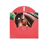 Zhuanyun Two horses print Luxury Pearlescent Paper Invitation Cards - Baptism, Holiday Gatherings | Includes Envelopes