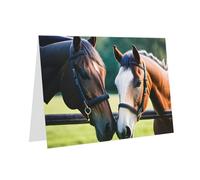 Zhuanyun Two horses print Luxury Pearlescent Paper Invitation Cards - Baptism, Holiday Gatherings | Includes Envelopes