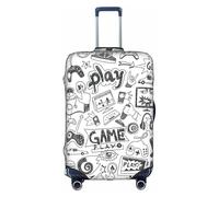 Zhuanyun Video Game Boys print Washable Travel Luggage Cover Abstract Colorful Print Luggage Suitcase Protector, White, M