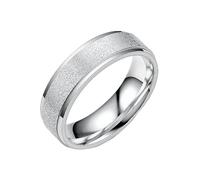 zhuBAOHE 2pcs Sandblast Wedding Ring Set,Matching Couple Rings for Engagement Anniversary,Titanium Steel Matte Promise Band,Silver,11