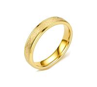 zhuBAOHE 2pcs Stackable Couple Ring for Men and Women,Brushed Matte Titanium Stainless Steel Classical Simple Plain Ring Wedding Band,Gold,8