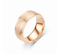 zhuBAOHE 2pcs Titanium Steel Matte Rings for Men Wedding Band Set Stainless Steel Matte Brushed Finish Stepped Edges Comfort Fit Ring,rose gold,11