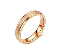 zhuBAOHE 4mm Brushed Titanium Steel Ring,Wedding Bands Promise Rings Minimalist Plain Band,Stackable Couple Ring for Men and Women,rose gold,8