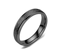 zhuBAOHE 4mm Brushed Titanium Steel Ring,Wedding Bands Promise Rings Minimalist Plain Band,Stackable Couple Ring for Men and Women,Black,11