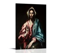 ZhuCaiRr El Greco Painter Works (Christ As Saviour) Poster Wall Art Scroll Canvas Painting Picture Living Room Decor Home 08x12inch(20x30cm)