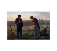 ZhuCaiRr Jean Francois Millet Painter Works (The Angelus) Poster Wall Art Picture Painting Canvas Prints Artworks Bedroom Living Room Decor 08x12inch(20x30cm)