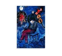 ZhuCaiRr Marc Chagall Painter Works (The Blue Fiddler) Poster Canvas Wall Art Picture Prints Hanging Photo Gift Idea Decor Homes Artworks 24x36inch(60x90cm)