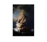 ZhuCaiRr Rembrandt Van Rijn Painter Works (The Storm on The Sea of Galilee) Poster Painting On Canvas Wall Art Scroll Picture Print Living Room Walls Decor Homes 16x24inch(40x60cm)