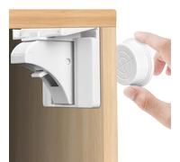 Zhufas Drawer Lock Magnet, 12 Locks with 3 Keys, Invisible Magnetic Cabinet Lock, Drawer Lock, No Drilling or Screws Required, White