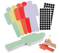 zhufubao Set of 50 Presentation Cards, Human Presentation Cards 20 x 8 cm with 50 Self-Adhesive Tape, 5 Colours Index Cards, Flashcards, Blank for Office, School, Presentation, Lecture