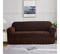 Zhuge Sofa Cover for sofas Stretch Couch Covers for Living Room Easy Fit Washable Furniture Sofa Protector with Skirt,1 Piece (Brown,2 Seat)