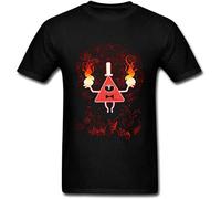 ZHUGU Gravity Falls Bill Cipher Playing with Fire T Shirt for Men Arge T-Shirt Black L Black