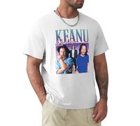 ZHUGU Keanu Reeves Homa Icon Lend Retro 90's 80's T-Shirt White L