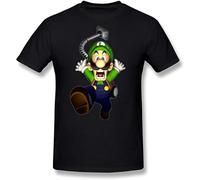 ZHUGU Men's Luigis Mansion T-Shirt Tee Black