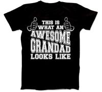 ZHUGU Men's Summer T-Shirt jiujing Men's Pattern Grandad Awesome Grandpa Gift Present Funny Fashion Cotton Short Sleeve T Shirt Cool and Breathable Black_O Neck Tee