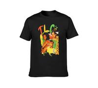 ZHUGU TLC No Scrubs T-Boz Left Eye Chilli Vintage Retro T-Shirt Black O Neck Tee