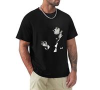 ZHUGU Tom Waits Icon T-Shirt for Men Black O Neck Tee