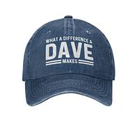 ZHUGU What A Difference A Dave Makes Baseball Caps Hat for Men Dad Hat with Design Hats Navy Blue