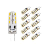 zhuguim 10pcs 220V G4 LED Bulb 2W 24leds 3014SMD Led for Chandelier Lamp Indoor Lighting Replace 15W Light(10pcs cold white)
