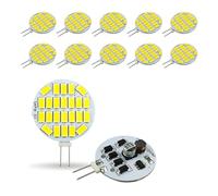 zhuguim 10pcs High Brightness12V24V Round Spotlight 5730 15leds/24leds No Flicker Range Hood Boat Light LED G4 Bulb Replace(NatureWhite,10pcs 24leds G4 led)