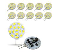 zhuguim 10pcs High Brightness12V24V Round Spotlight 5730 15leds/24leds No Flicker Range Hood Boat Light LED G4 Bulb Replace(NatureWhite,10pcs 15leds G4 led)