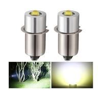 zhuguim 2-Piece 3V 12V 6V 24V LED Flashlight 3W P13.5S Bulb Maglite Torch light Bulbs DC Flash Light Signal Lamp(Warm White 3000K,3-12V DC)