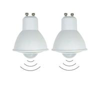 zhuguim 2-Piece 6W PIR Motion Sensor Light GU10 Bulb 50W Equivalent Activated Security LED Auto On/Off Indoor(White 6000K)