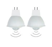 zhuguim 2-Piece PIR Sensor AC DC 12V LED Downlight 4W Motion Movement Sensitive GU10 Bulb Light Working Garage Warehouse(White 6000K)