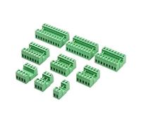 zhuguiming 1Sets Solderless Docking type 2EDG 5.08MM Screw Terminal Block Connector PCB Plug-in Type Green block(10P)
