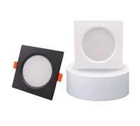 zhuguiming 3W5W7W9W12W15W18W LED Ceiling Grid Lamp Spotlight AC85-265V Indoor Lighting Black White Square Embedded Downlight Dimmable(Black,Warm white 3000K,7W)