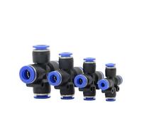 zhuguiming 50/100/500/1000Pcs PZA Pneumatic Quick Plug Fitting - PZA-4/6/8/10/12mm Four-Way Connector for Air Compressor PU Pipe(PZA-4,1000Pcs)