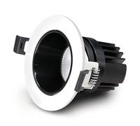 zhuguiming Led Deep Anti Glare Narrow Border Embedded Cob Home Living Room Hotel No Secondary Light Spot Wall Washing Small Hill Spotlight(Warm White,TYPE A-Round,10W Dimma ble)