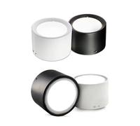zhuguiming LED downlight Modern surface mounted ceiling light spotlight three color conversion indoor lighting(White,Cold white 6000K,9W)