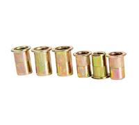 zhuguiming M3 - M12 Rivet Nut Flat Head Blind Insert Rivnut Nutsert for Screw Bolt Zinc Plated Carbon Steel Knurled Nuts(10pcs,M8)