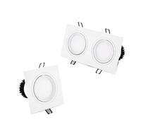 zhuguiming Recessed Double LED Dimmable Downlight COB 7w 12w 15W 30W Spot Decoration Room Ceiling Lamp AC 220V Panel Lights Hotel(Black,3000K,2X7W Dimmable)