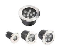 zhuguiming Waterproof Led Light Garden Underground Lamps 3W 5W 7W 9W IP68 Outdoor Buried Path Spot Recessed Ground Lighting 85-265V DC12V(Red,14W AC85-265V 120MM)