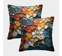 ZHUICHENG 3D Printed 3D Effects Square Pillowcases Irregular Patterns Pillow Case Cushion Decorative Super Soft Pack of 2 for Home Couch Sofa Decorative, Gifts 50x50cm