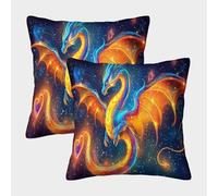 ZHUICHENG 3D Printed Dragon Quest Throw Pillow Covers Dragon Pillow Case Cushion Decorative Super Soft Pack of 2 for Home Couch Sofa Decorative, Gifts 45x45cm
