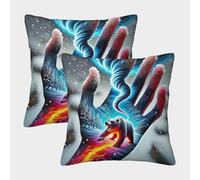 ZHUICHENG 3D Printed Polar Bear Square Pillowcases Square Throw Pillow Decorative Super Soft Pack of 2 Home Decor for Sofa Bedroom 50x50cm