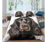 ZHUICHENG Cocker Spaniel Microfiber Duvet Cover 3 Pieces Reversible Hound Quilt Cover Easy Care Comforter Cover with Easy Care Pillowcases for Kids Adult Teens All Seasons Bedding King（220x240cm）