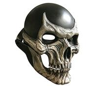 Zhuidream 2021 Halloween Skeleton Biochemical Mask - 3D Skull Mask with Moving Jaw, Adult Full Face, Scary Skeleton Headgear (Black), 16*18*23cm