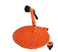 ZhuiKun Expandable Water Hose Pipe with 7 Function Spray Gun Anti-leakage Easy Storage Garden Home Magic Watering Hose - (100FT=30m, Orange)