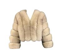 ZhuiKun Kids Girls Faux Fur Coat Short Artificial Plush Parka Jacket Solid Color Shaggy Cardigan Outwear - Beige Camel, 160
