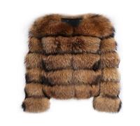 ZhuiKun Women's Faux Fur Coat Short Artificial Fur Overcoat Solid Thick Outerwear Shaggy Parka Cardigan Jacket - Style 16, 3XL