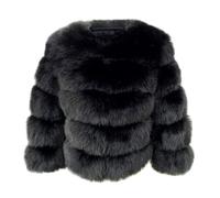 ZhuiKun Women's Faux Fur Coat Short Artificial Fur Overcoat Solid Thick Outerwear Shaggy Parka Cardigan Jacket - Style 4, S
