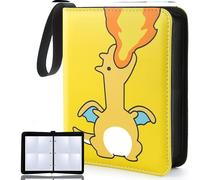 ZHUIYIWIN 4-Pocket Trading Card Binder,400 Pockets Card Binder Folder, PU Leather Card Folder Trading for MTG Sports Baseball TCG Football Basketball Cards (Dragon C, 4-Pocket)