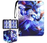 ZHUIYIWIN 4 Pocket Trading Card Binder,400 Pockets Card Binder Folder, PU Leather Card Folder Trading for MTG Sports Baseball TCG Football Basketball Cards (Wave Missile, 400 Pockets)