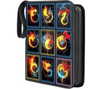 ZHUIYIWIN 4 Pocket Trading Card Binder,400 Pockets Card Binder Folder, PU Leather Card Folder Trading for MTG Sports Baseball TCG Football Basketball Cards (Kowloon, 4-Pocket)